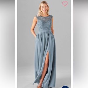 Size 8 Kennedy Blue “Jade” style bridesmaid dress in the color Slate Blue